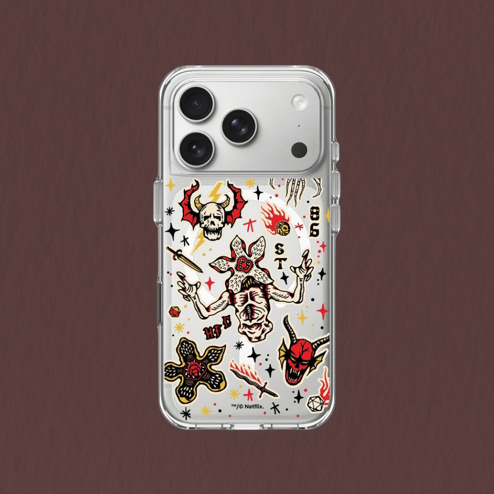 RHINOSHIELD 犀牛盾 iPhone 17/Air/Pro/Pro Max Clear MagSafe兼容 抗黃化透明防摔磁吸手機殼/保護殼｜怪奇物語-地獄火