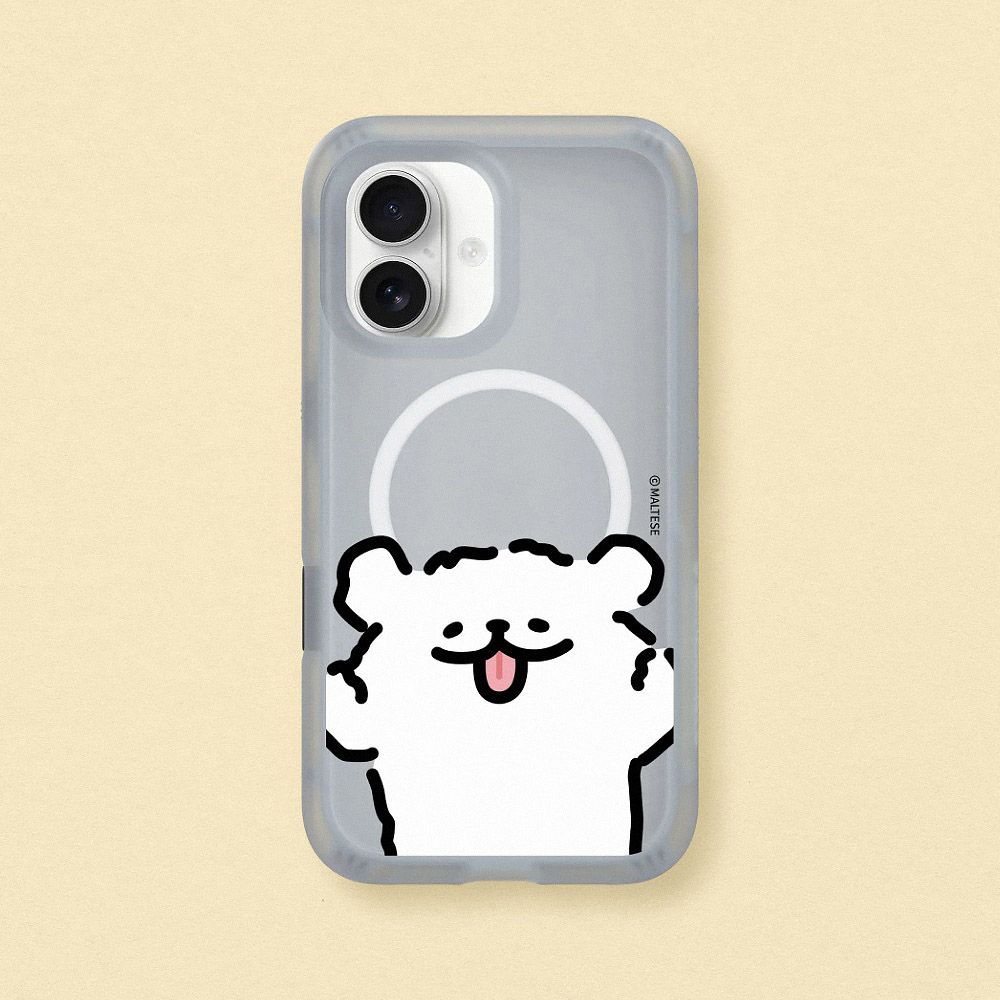 RHINOSHIELD 犀牛盾 iPhone 15 Pro/Pro Max AirX MagSafe兼容 極致氣墊緩衝磁吸防摔手機殼|線條小狗-線條小狗扮鬼臉