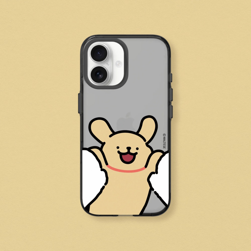 RHINOSHIELD 犀牛盾 iPhone 16/Plus/Pro/Pro Max Clear 抗黃化透明防摔手機殼｜線條小狗-小金毛討抱抱