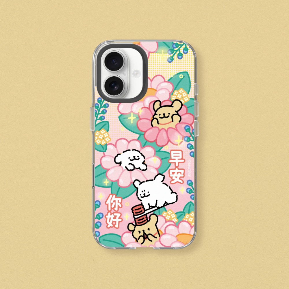 RHINOSHIELD 犀牛盾 iPhone 16/Plus/Pro/Pro Max Clear MagSafe兼容 抗黃化透明防摔磁吸手機殼|線條小狗-早安你好