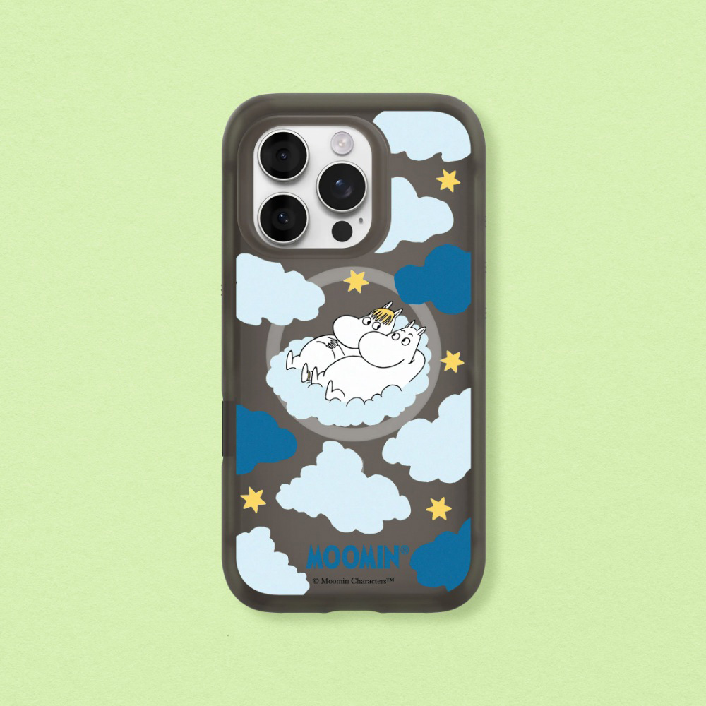 RHINOSHIELD 犀牛盾 iPhone 15 Pro/Pro Max AirX MagSafe兼容 磁吸防摔手機殼|姆明Moomin-Moomin&歌妮-雲上小戀曲