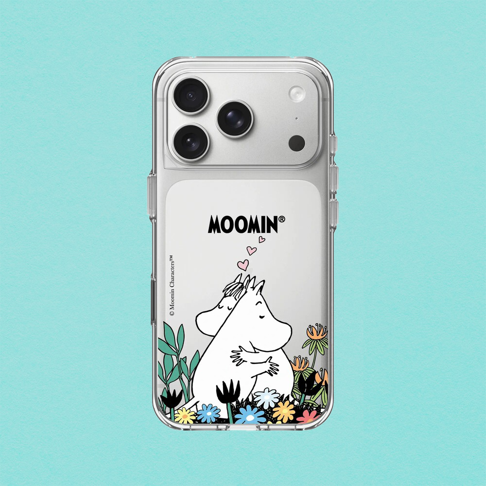 RHINOSHIELD 犀牛盾 iPhone 17/Air/Pro/Pro Max Clear 抗黃化透明防摔手機殼|姆明Moomin-Moomin&歌妮-擁抱
