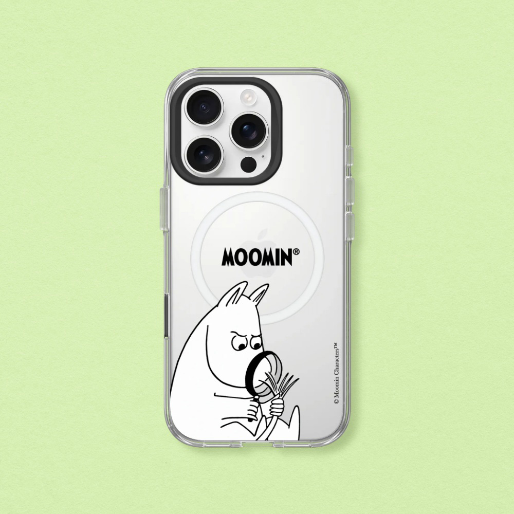 RHINOSHIELD 犀牛盾 iPhone 16/Plus/Pro/Pro Max Clear MagSafe兼容 抗黃化透明防摔磁吸手機殼|姆明Moomin-頭髮分岔了嗎?