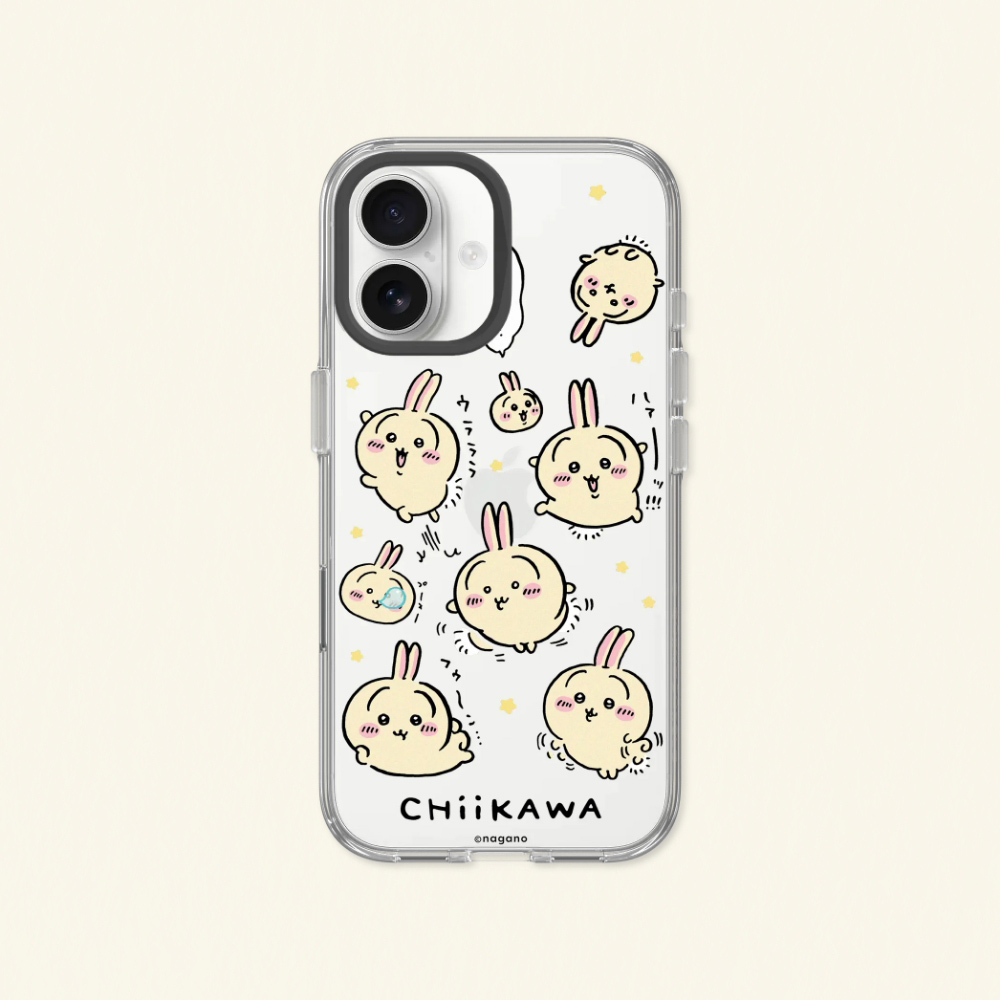 RHINOSHIELD 犀牛盾 iPhone 16/Plus/Pro/Pro Max Clear 抗黃化透明防摔手機殼|吉伊卡哇-兔兔跳來跳去