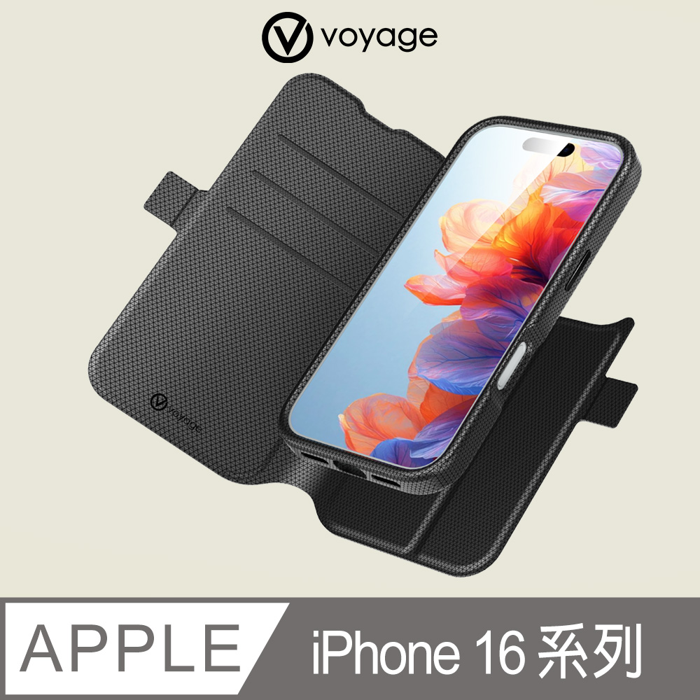 VOYAGE 2合1磁吸翻蓋手機皮套-黑 iPhone 16 / 16 Plus / 16 Pro / 16 Pro Max (兼容Magsafe磁吸無線充電)