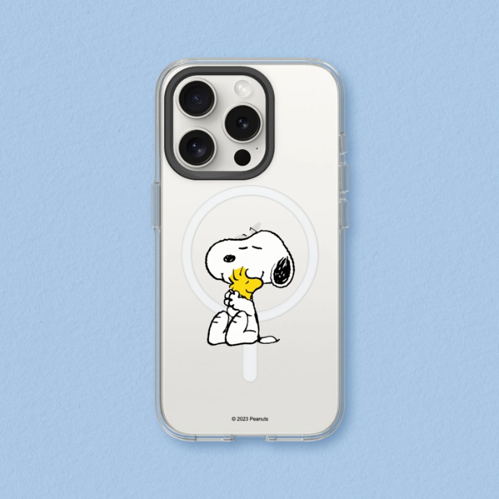 RHINOSHIELD 犀牛盾 iPhone 16/Plus/Pro/Max Clear 透明防摔磁吸手機殼|相機鍵按鈕版|Snoopy史努比-經典-Snoopy&胡士托