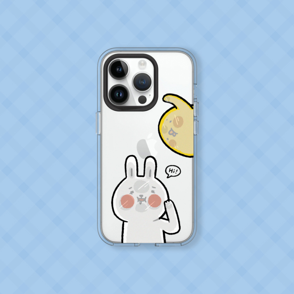 RHINOSHIELD 犀牛盾 iPhone 16/Plus/Pro/Max Clear 抗黃化透明防摔手機殼|相機鍵按鈕版|懶散兔與啾先生-貼玻璃