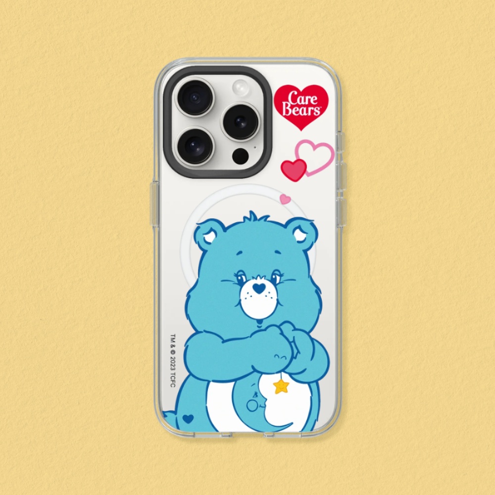 RHINOSHIELD 犀牛盾 iPhone 16/Plus/Pro/Max Clear 透明防摔磁吸手機殼|相機鍵按鈕版|Care Bears-Bedtime Bear