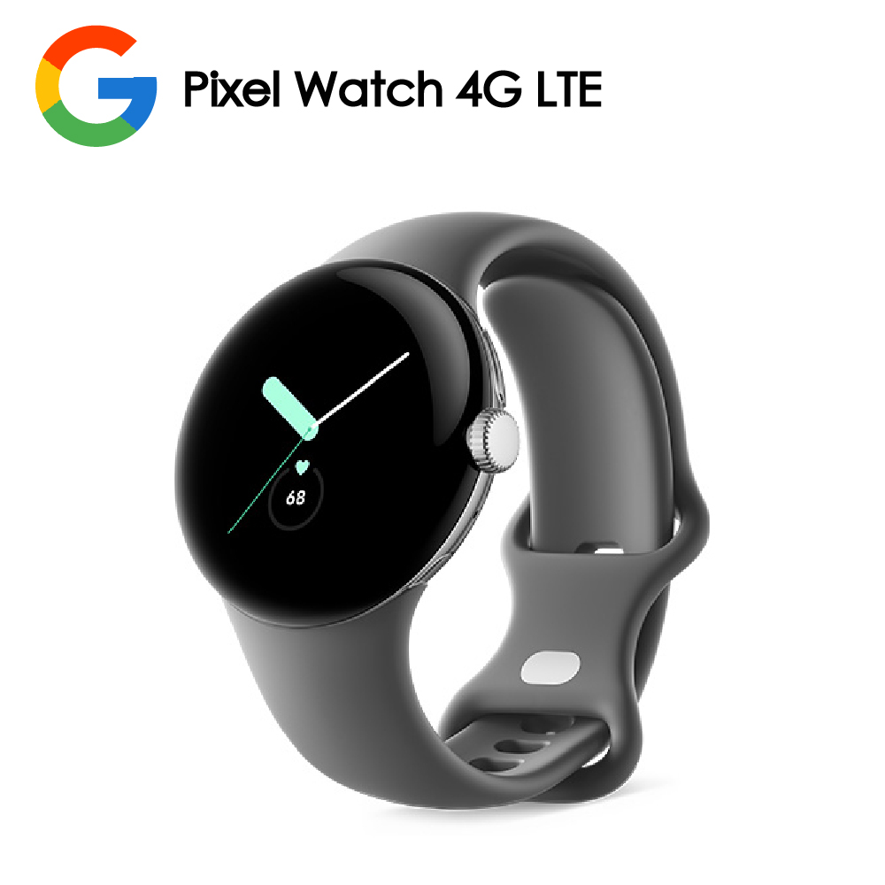 Google Pixel Watch LTE 金屬銀不鏽鋼錶殼石墨黑運動錶帶- PChome 24h購物