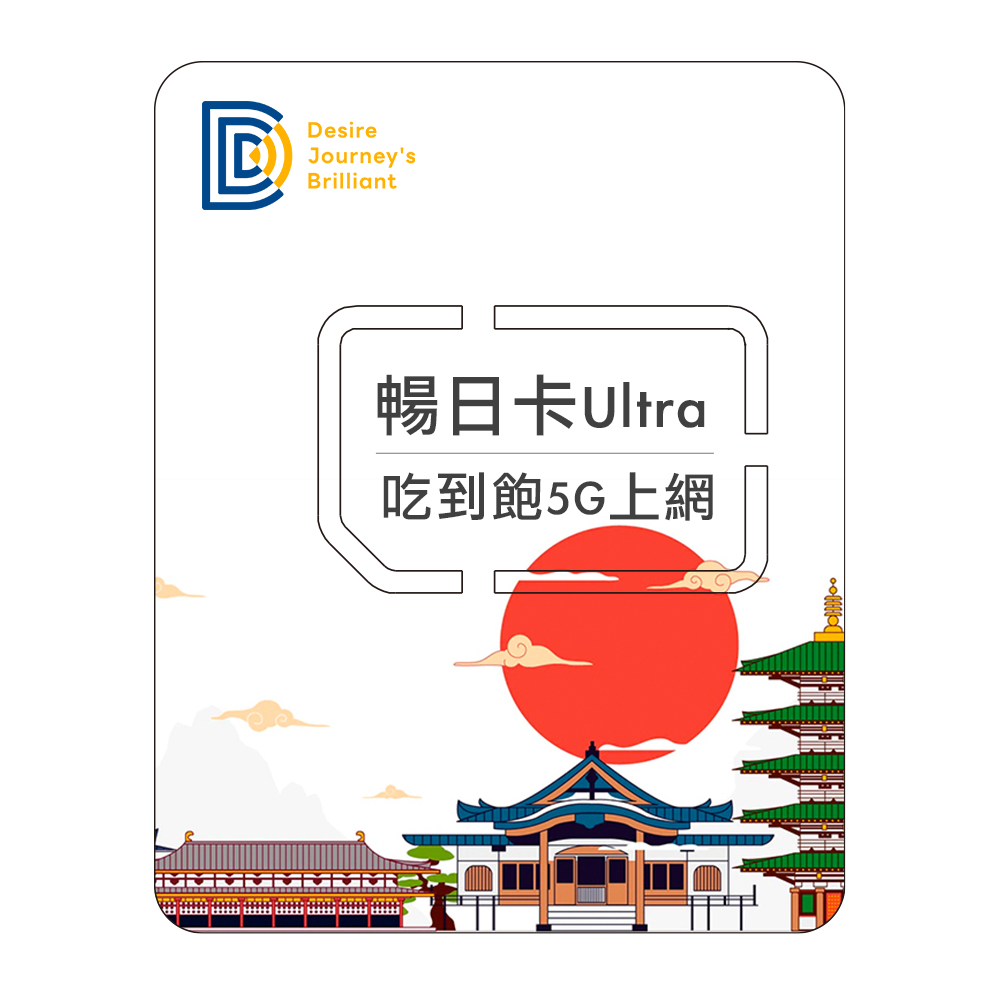 DJB 【暢日卡ULTRA】日本5G上網卡 4天吃到飽不降速