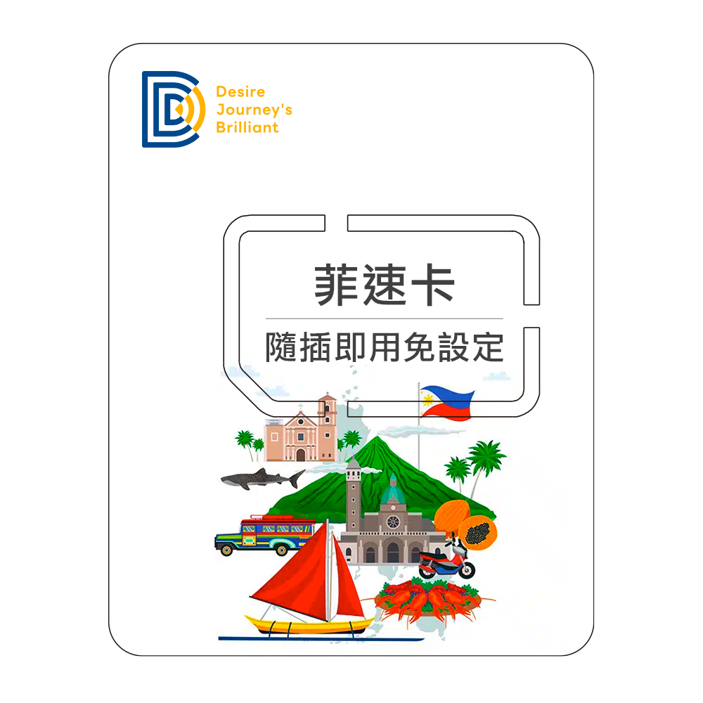 DJB 【菲速卡】菲律賓上網卡 5天每日1GB高速上網SIM卡