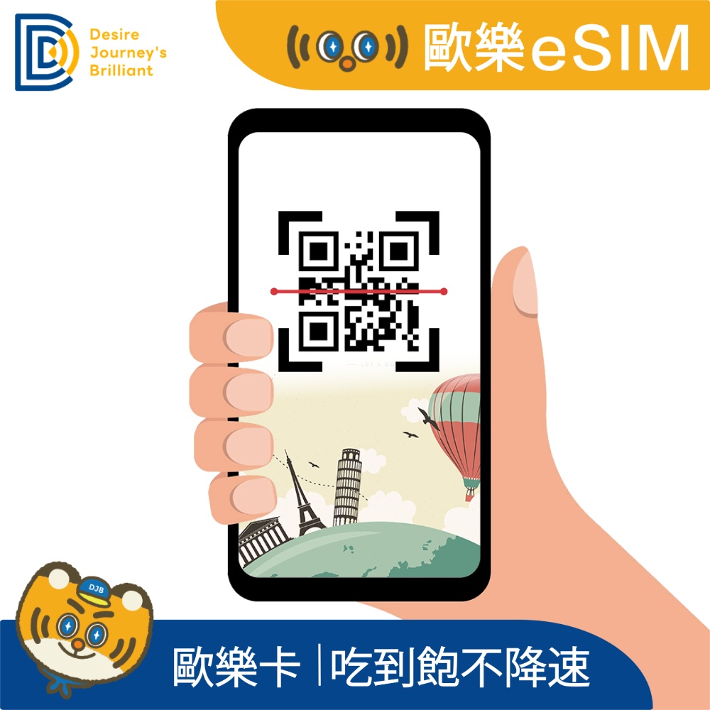 DJB 歐樂卡_歐洲eSIM 10天吃到飽不降速