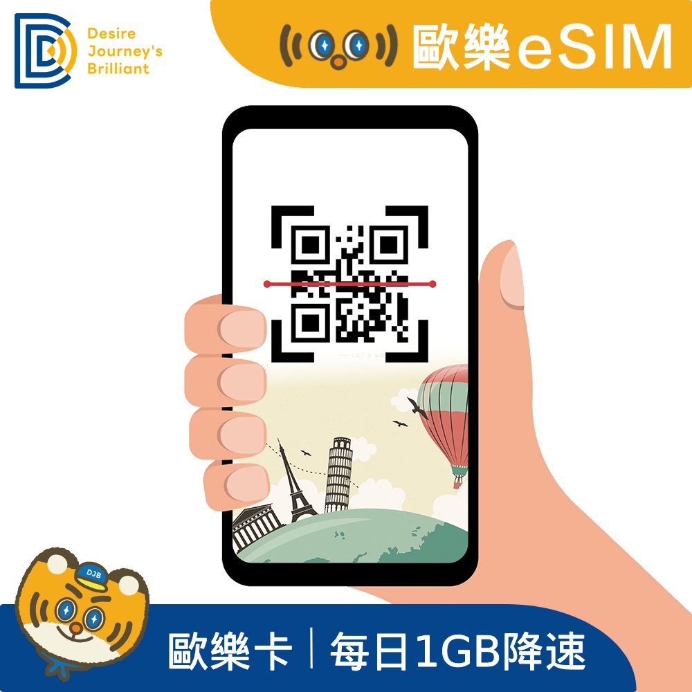 DJB 歐樂卡_歐洲eSIM 10天 每日1GB降速吃到飽