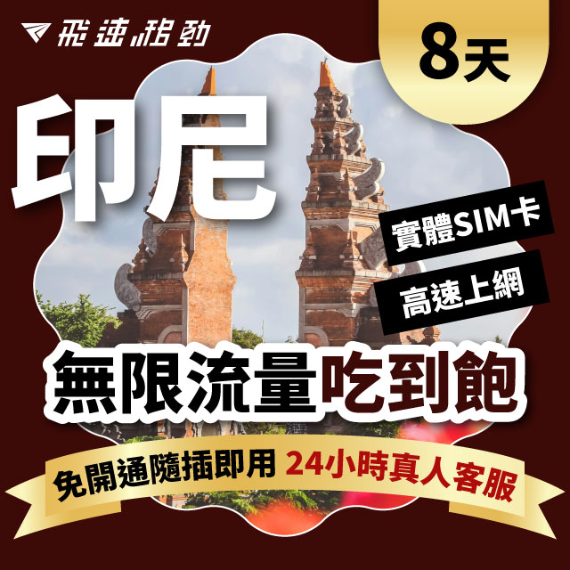Fastmove 飛速移動 8天 印尼上網卡 無限流量吃到飽