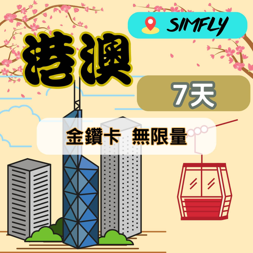SIMFLY 【香港 澳門 7天無限量上網】 【原星光卡環遊卡系列 】