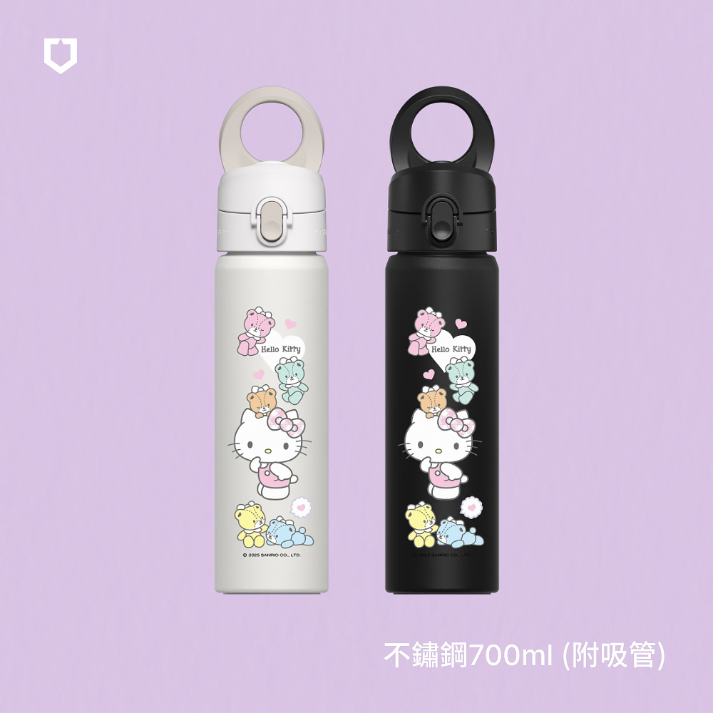 RHINOSHIELD 犀牛盾 AquaStand磁吸水壺-不鏽鋼保溫瓶 700ml(附吸管)MagSafe兼容支架運動水壺-Hello Kitty系列
