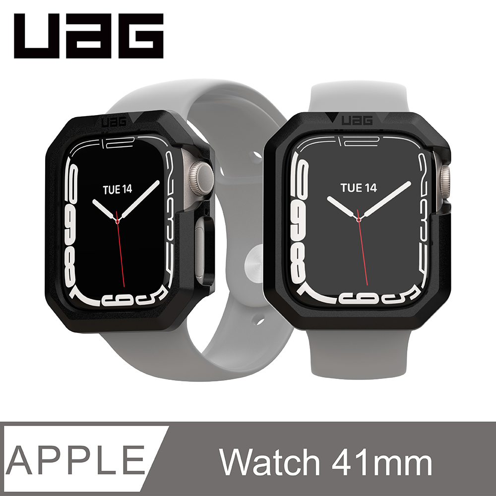 UAG Apple Watch 41mm 耐衝擊保護殼-黑 (錶殼 手錶保護殼)