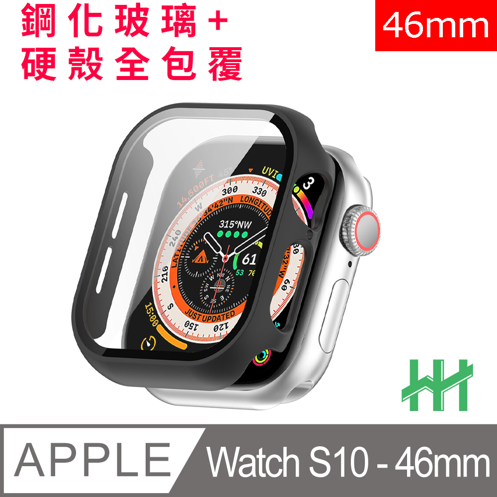 HH Apple Watch Series 10 -46mm-鋼化玻璃手錶殼-透明