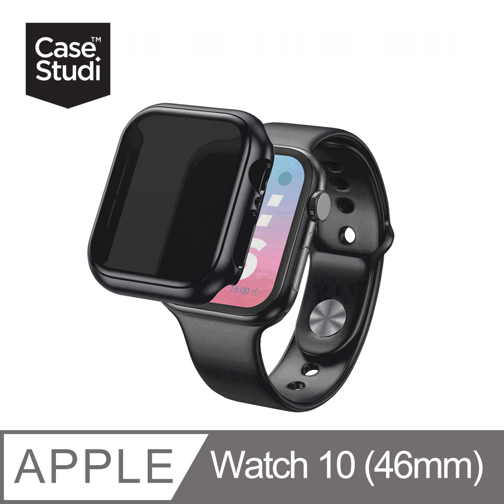 CaseStudi AppleWatch Series 11/10 (46mm) Impact 防窺玻璃錶殼 - 黑色