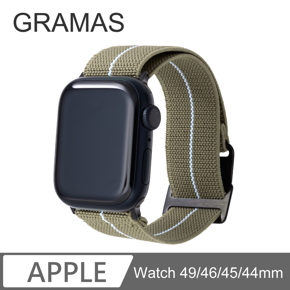 Gramas Apple Watch 44/45/46/49mm 法國海軍帆布錶帶-橄欖綠
