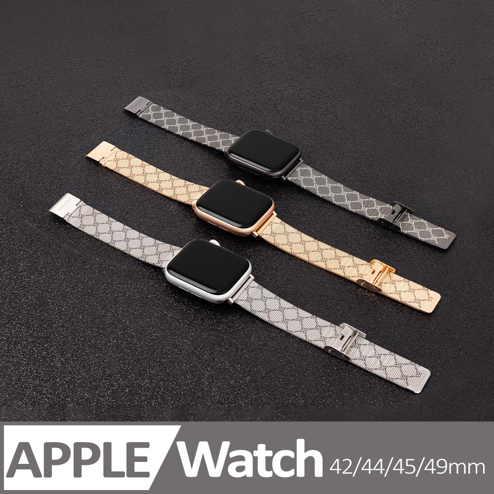 NINE WEST Apple watch 經典LOGO不鏽鋼蘋果錶帶 42/44/45/49mm