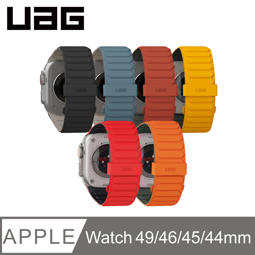 Apple Watch 42/44/45/46/49mm 磁吸時尚雙色矽膠錶帶