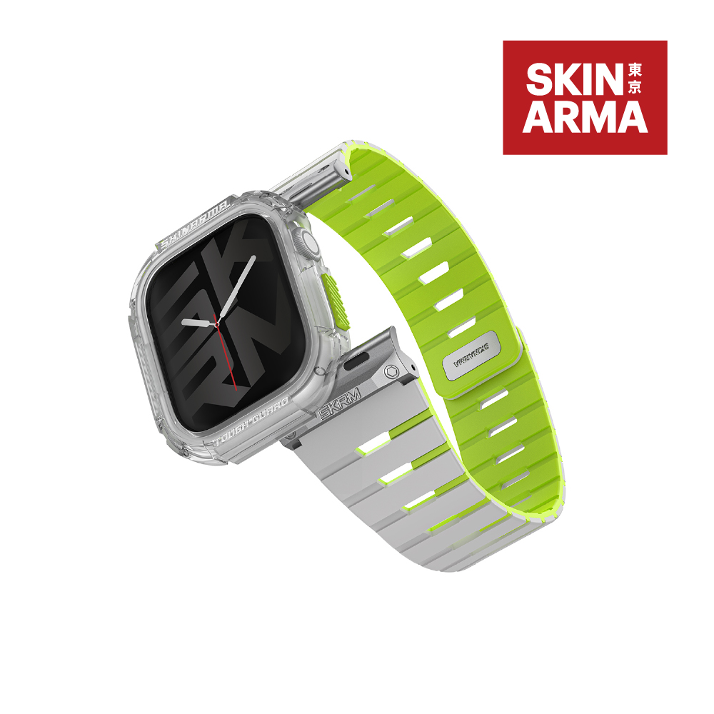 日本東京 Gemini 雙色矽膠磁吸錶帶 夜光組 適用於 Apple Watch 11/10 / Ultra 1-3