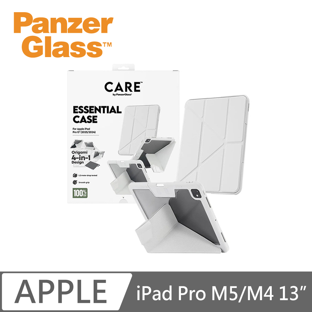 PanzerGlass iPad Pro M5/M4 13吋 Essential 折疊防摔保護殼-灰