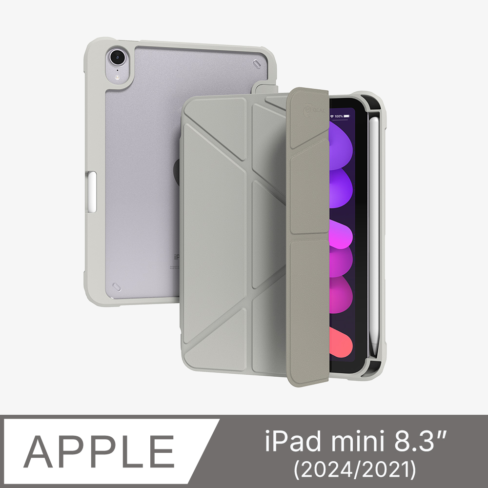 JTLEGEND iPad mini 7代/6代_8.3吋 2024/2021 Youth相機快取透明防摔殼(含Apple Pencil槽)