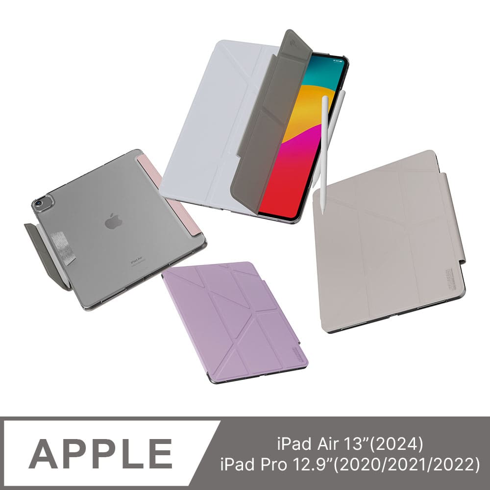 JTLEGEND 2026_24 iPad Air 13吋 /2022_20 iPad Pro 12.9吋 共用Ness Pro相機快取折疊防潑水皮套 磁扣版(無筆槽)