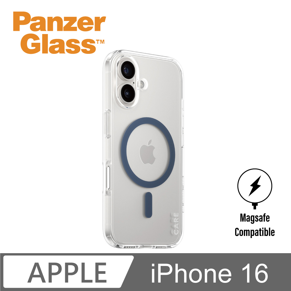 PanzerGlass iPhone 16 6.1吋 Flagship 磁吸透明防摔殼(透藍)