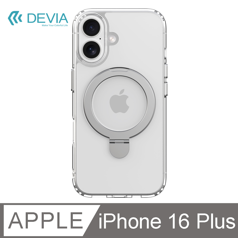 DEVIA iPhone 16 Plus 金屬支架 MagSafe 保護殼-透明