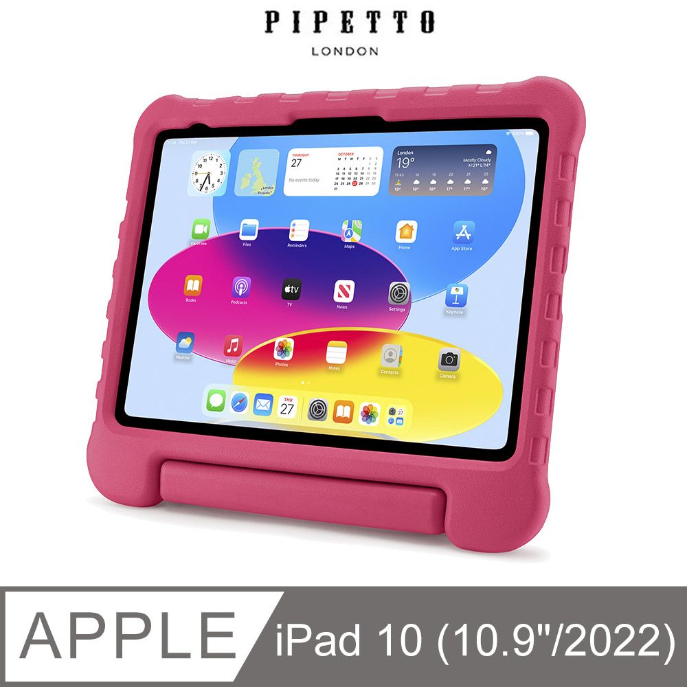 Pipetto 【英國品牌】 iPad A16 (11吋)/10代 (10.9吋) Activity 兒童用可提防摔保護套-粉紅色
