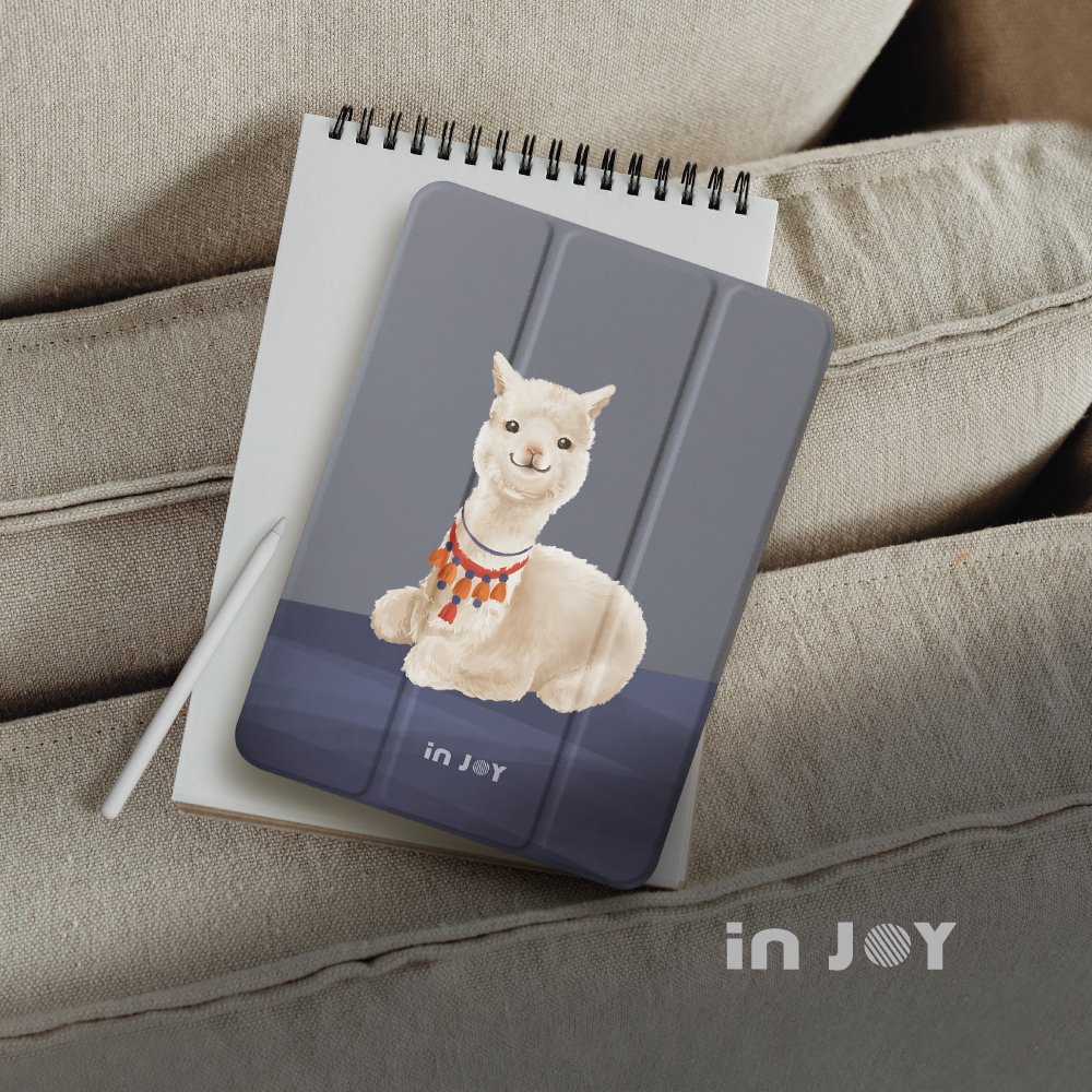 INJOY mall iPad Pro12.9/Pro13/Air13 系列 自由自在草泥馬 附筆槽平板保護套
