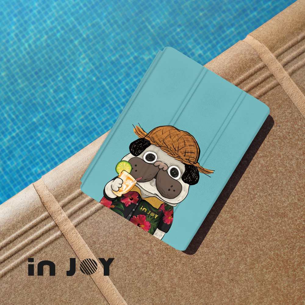INJOY mall iPad 9.7/10.2/Air/Pro 系列 度假噗噗 無筆槽平板保護套