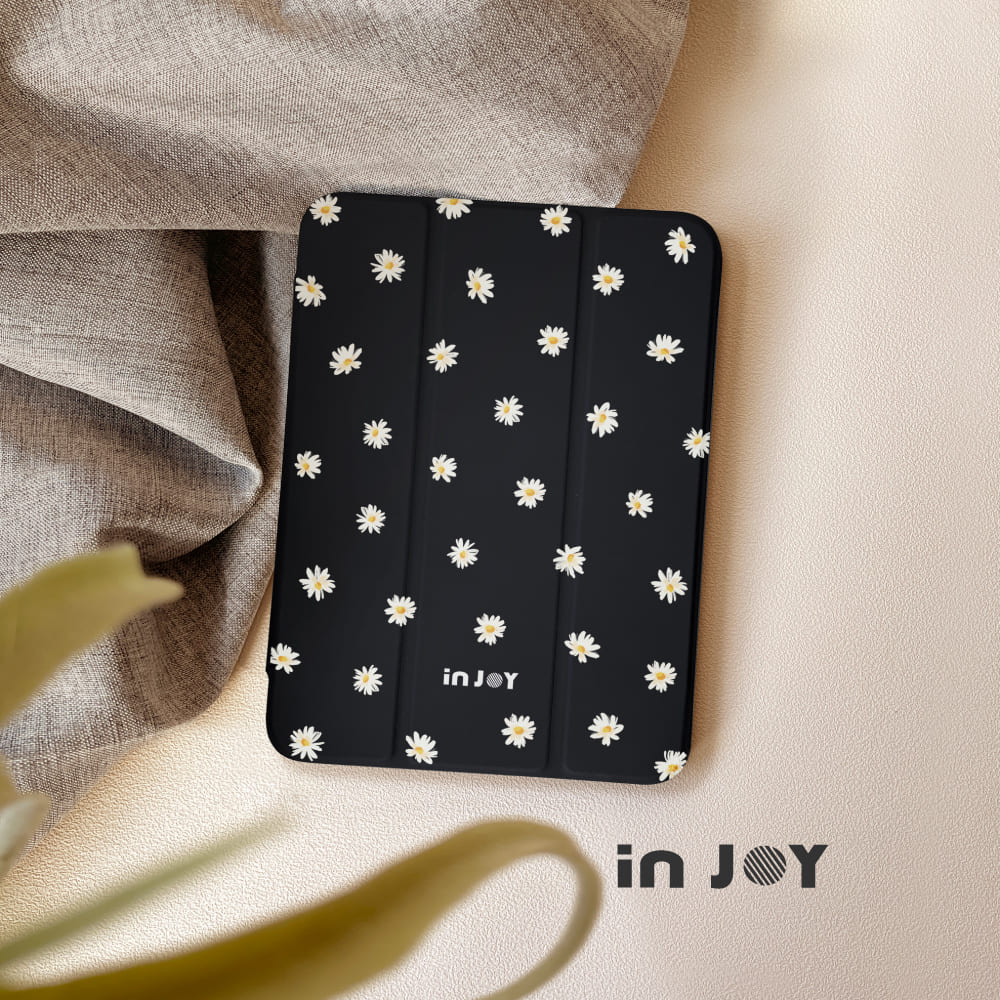 INJOY mall iPad9/iPad10/Air5/Air11/Pro11系列 快樂小雛菊 附筆槽平板保護套