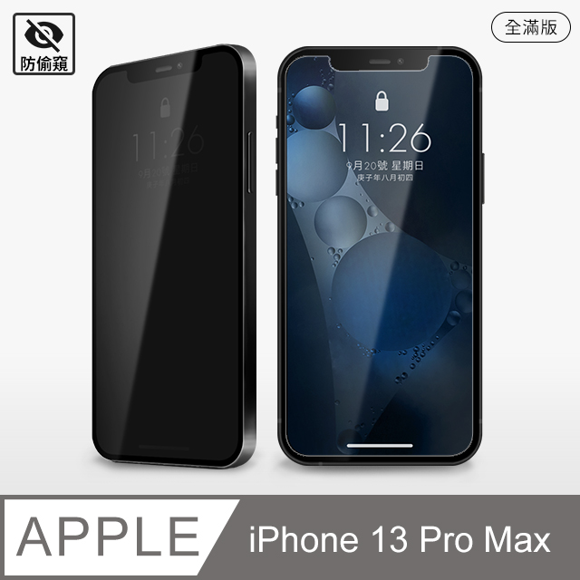 iPhone 13 Pro Max 防窺全滿版鋼化玻璃貼 保護貼-極簡黑