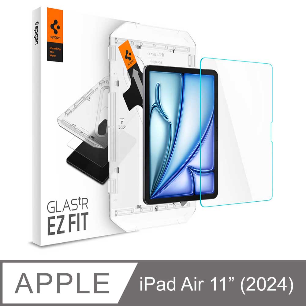 spigen iPad Air 11吋(2024) Glas.tR EZ Fit-玻璃保護貼(含快貼板)