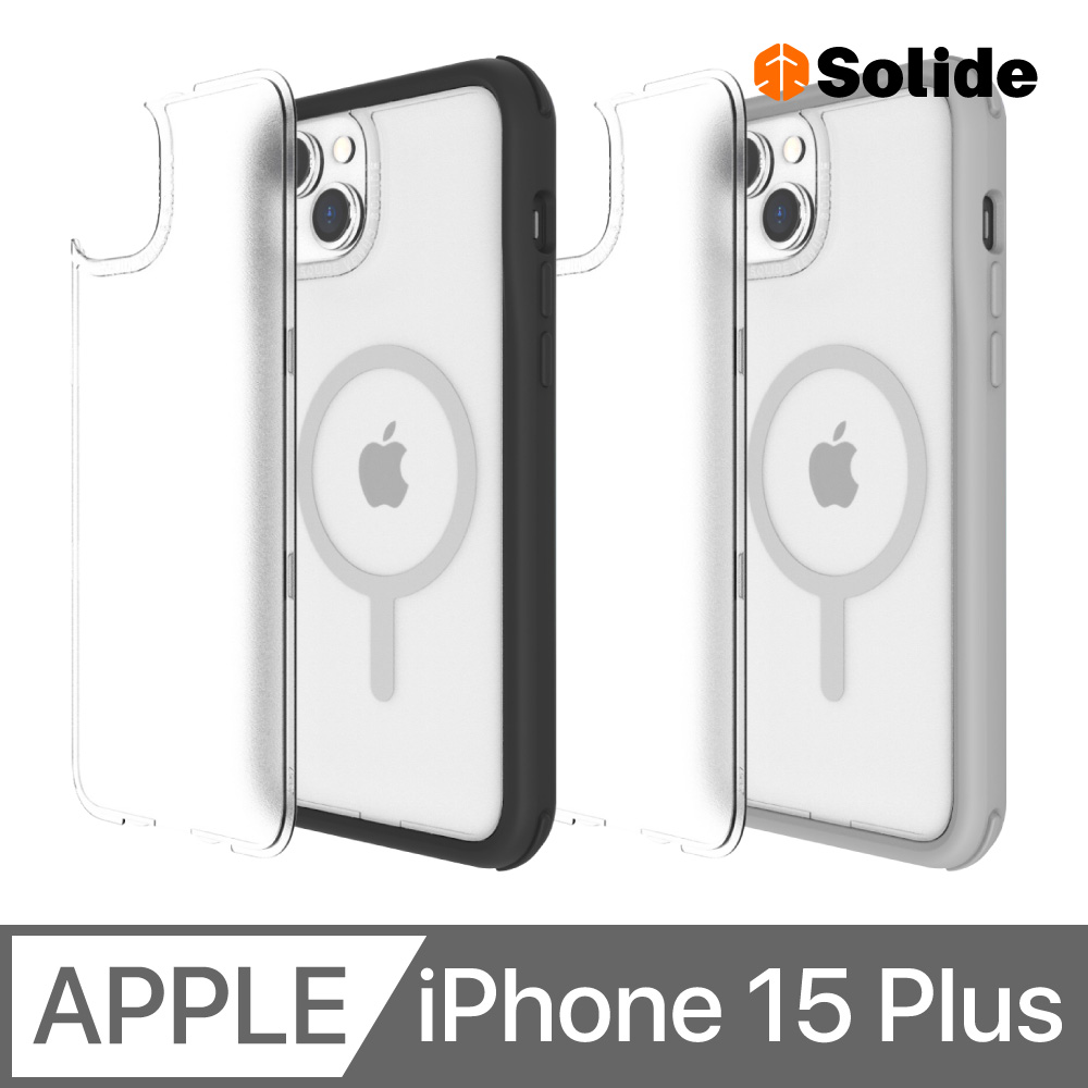SOLiDE 索力得 維納斯FX 抗菌軍規防摔磁吸手機殼(附透明霧面背蓋) iPhone 15 Plus (6.7)