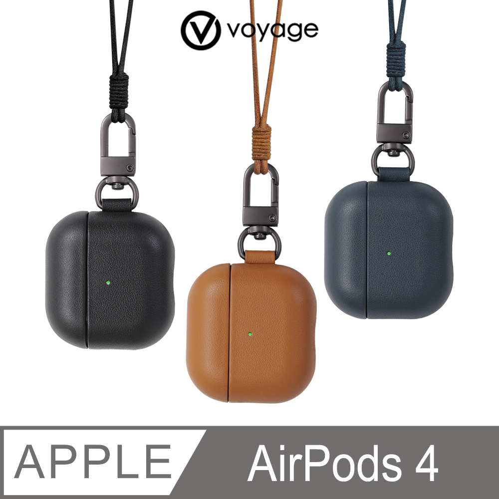 VOYAGE AirPods 4 NAPPA真皮防摔保護殼 (內附真皮掛繩及掛鉤)
