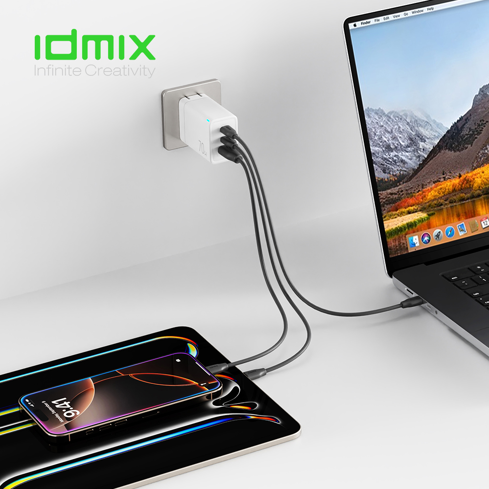 idmix idmix 氮化鎵 PD70W+C to C充電線組(P70D)