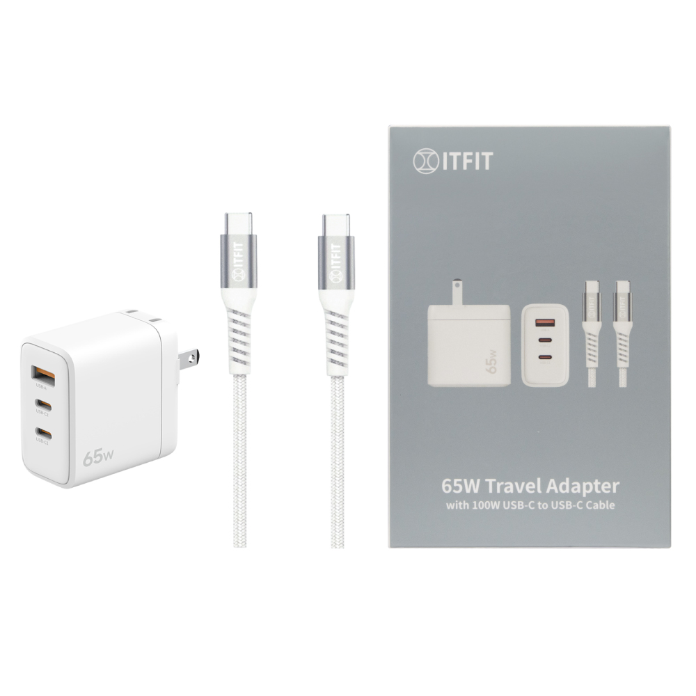Samsung 三星 原廠 ITFIT 65W GaN三孔+100W 5A 雙Type-C 快充組 (ITFITPW17)