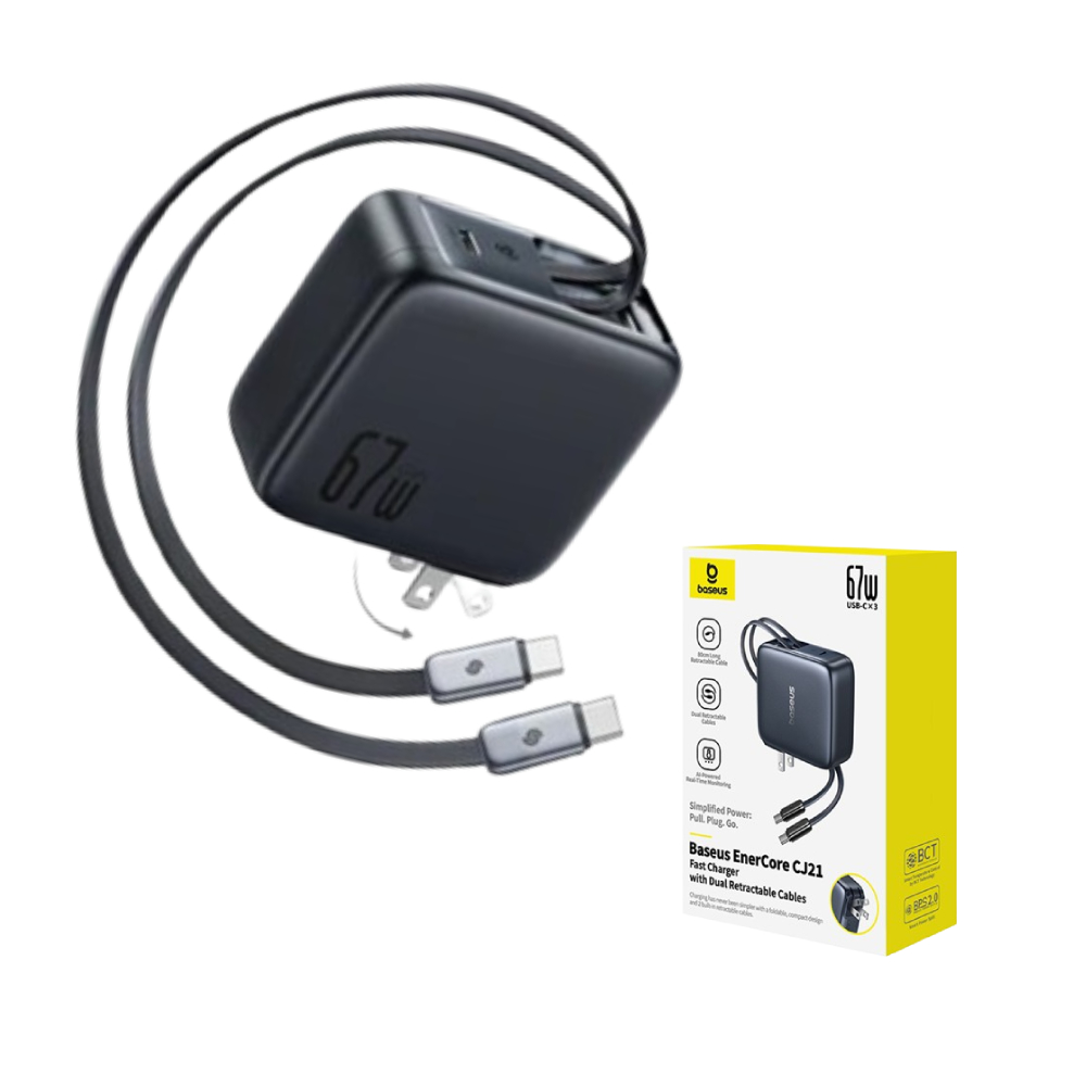 Baseus 倍思 靈動充系列 雙快充伸縮線67W充電器CJ21