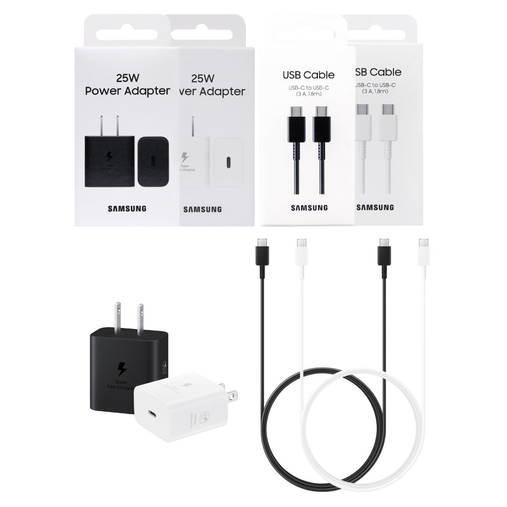 Samsung 三星 原廠 25W PD 3.0超快充T2510+3A,1.8m 雙Type C 線DX310 (公司貨)-白色
