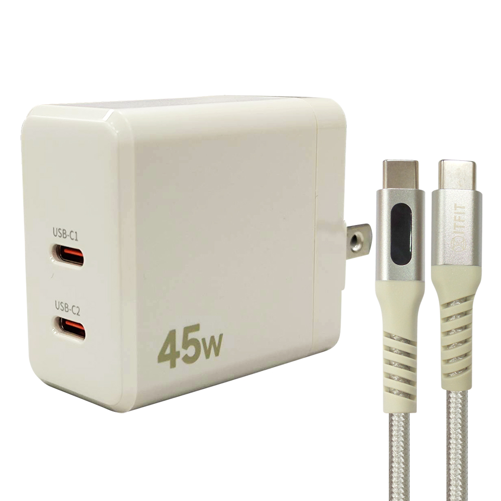 Samsung 三星 ITFIT 45W雙孔快充旅充組/內含LED快充線(ITPW37BE)