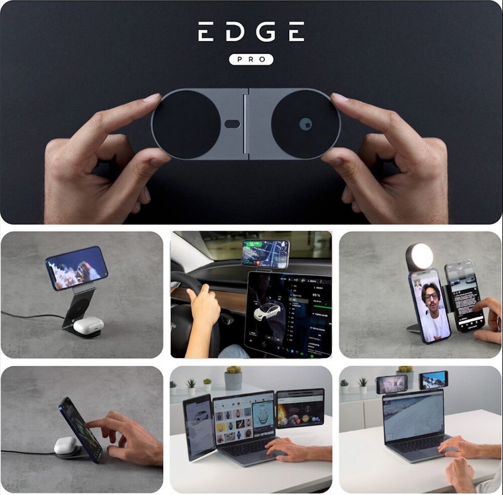  EDGE PRO 魔力吸MagSafe磁吸 手機.平板.車用支架 鈦空銀