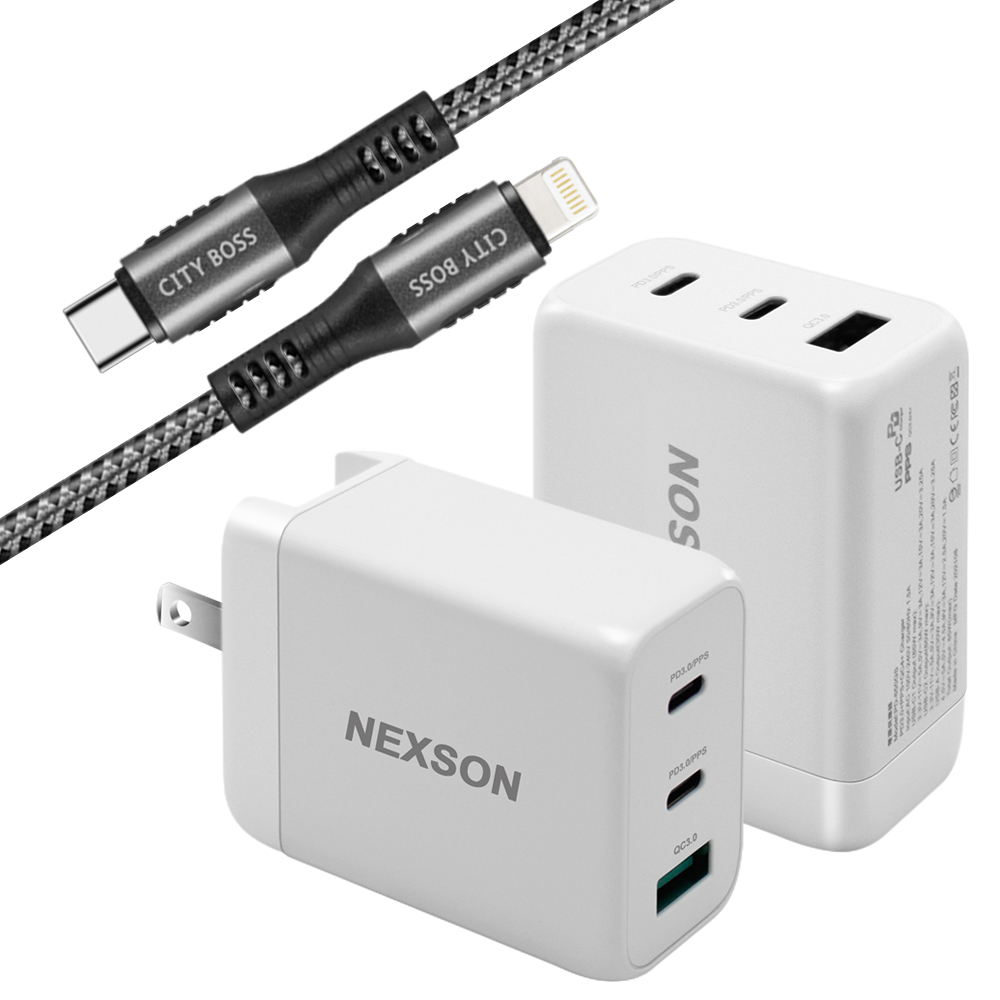 NEXSON 迷你Gan 65W氮化鎵PD+QC充電器白（其他規格）