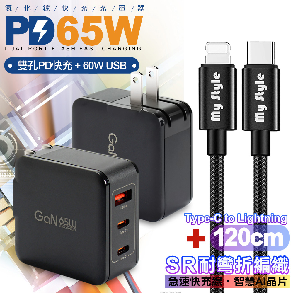 CB 65W GaN 氮化鎵 快速充電器-黑（其他規格）