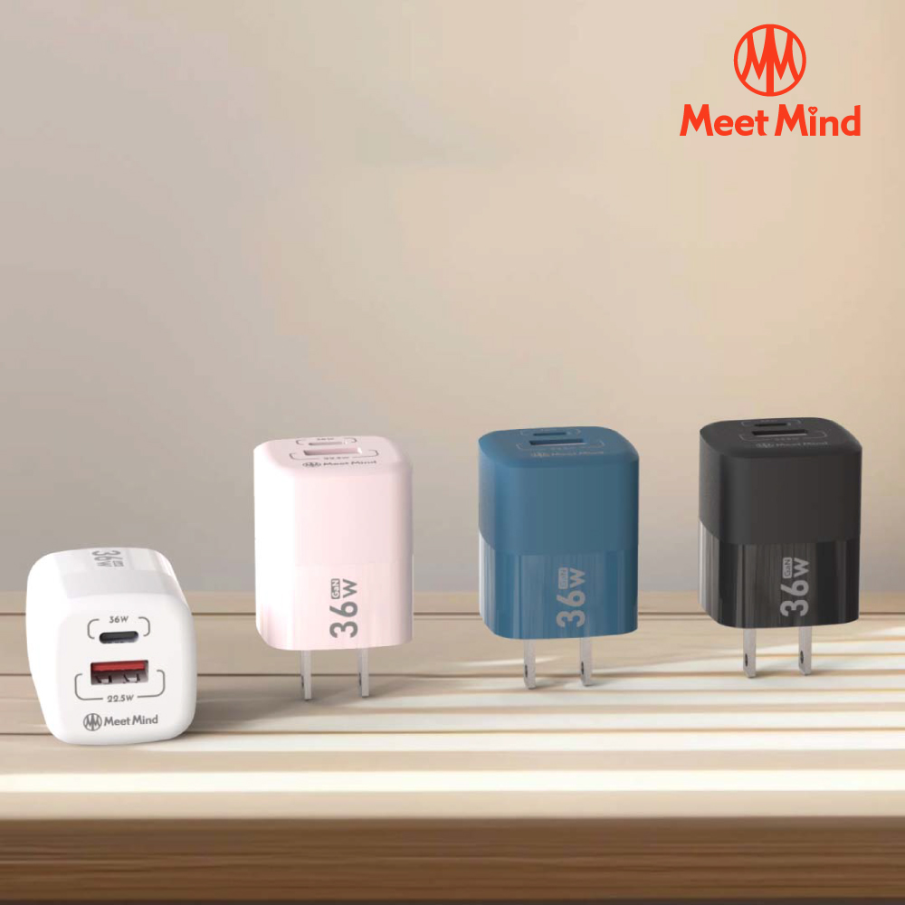 Meet Mind Meet Mind 36W GaN 氮化鎵 超快速 充電器 (2孔1C1A)（其他規格）