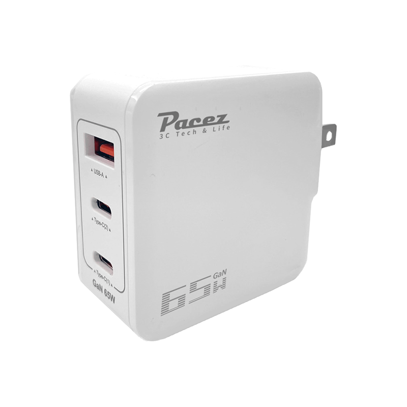 65WGaN氮化鎵三孔智慧型快速充電器/支援PD+QC 3.0